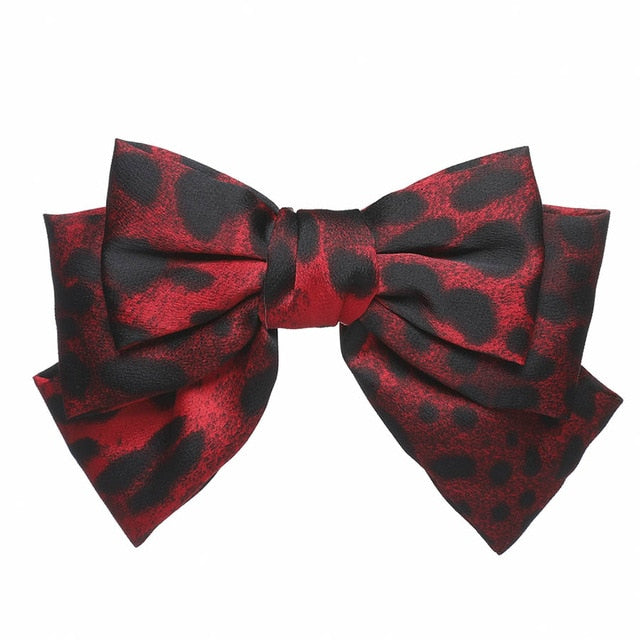 Two Layers Satin Hairpin Bow Tie