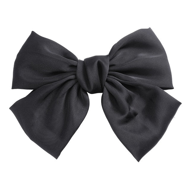 Two Layers Satin Hairpin Bow Tie