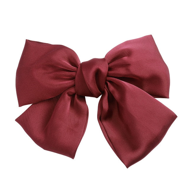 Two Layers Satin Hairpin Bow Tie