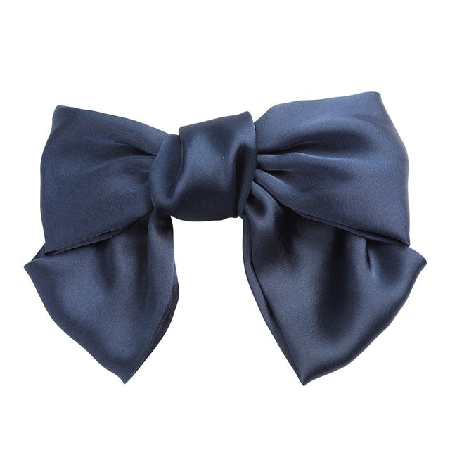 Two Layers Satin Hairpin Bow Tie