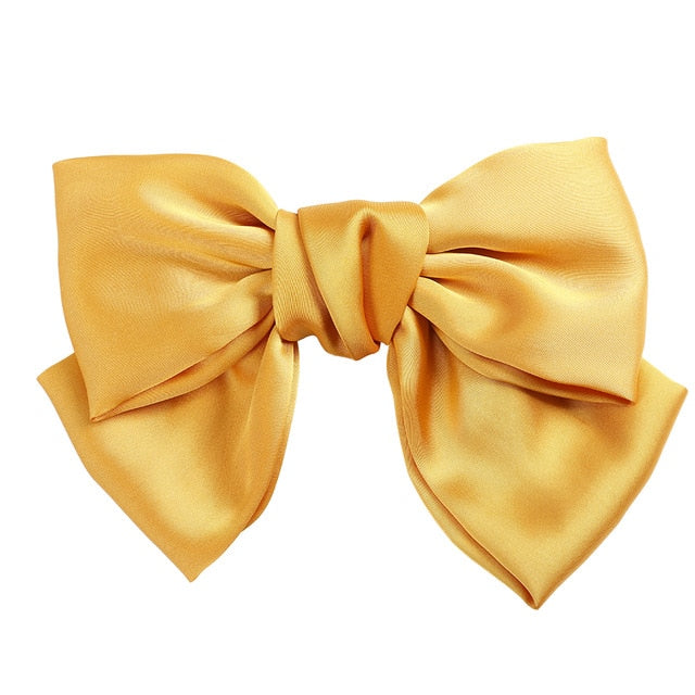 Two Layers Satin Hairpin Bow Tie