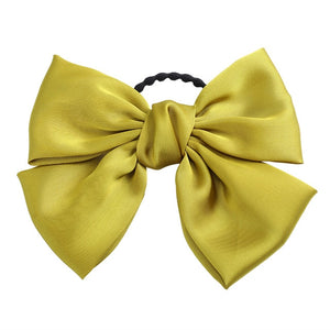 Two Layers Satin Hairpin Bow Tie