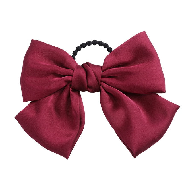 Two Layers Satin Hairpin Bow Tie