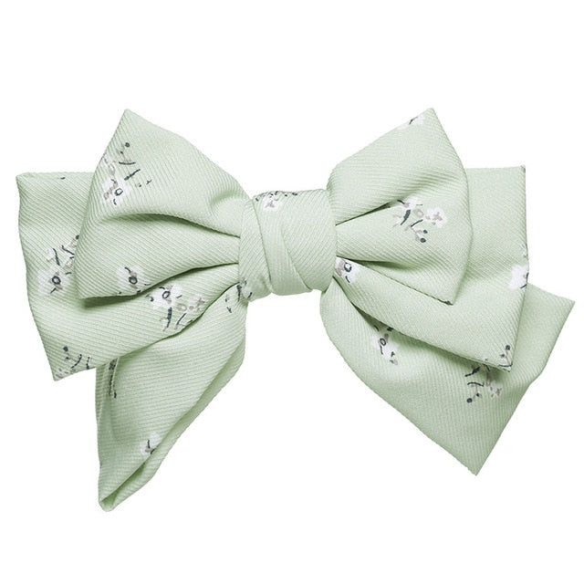 Two Layers Satin Hairpin Bow Tie