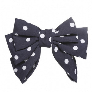 Two Layers Satin Hairpin Bow Tie