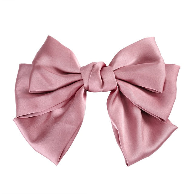 Two Layers Satin Hairpin Bow Tie