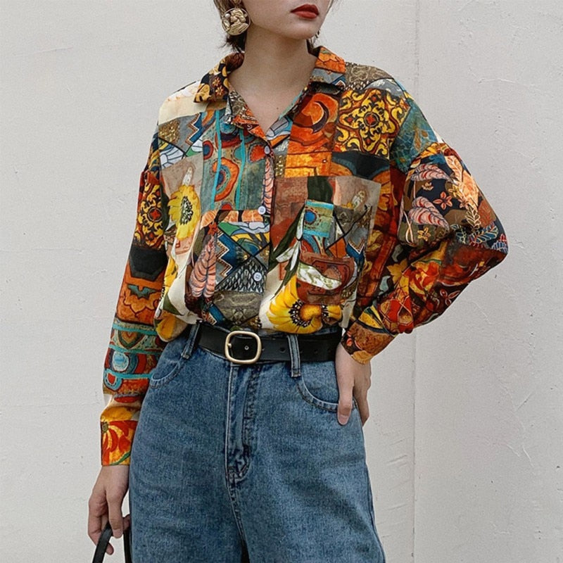 Sunflower Print Blouse