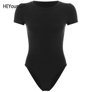 Casual Basic Black White Bodysuit