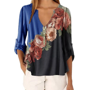 Floral Print  Blouses Half Sleeve