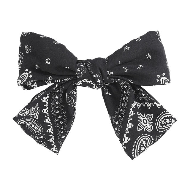 Two Layers Satin Hairpin Bow Tie