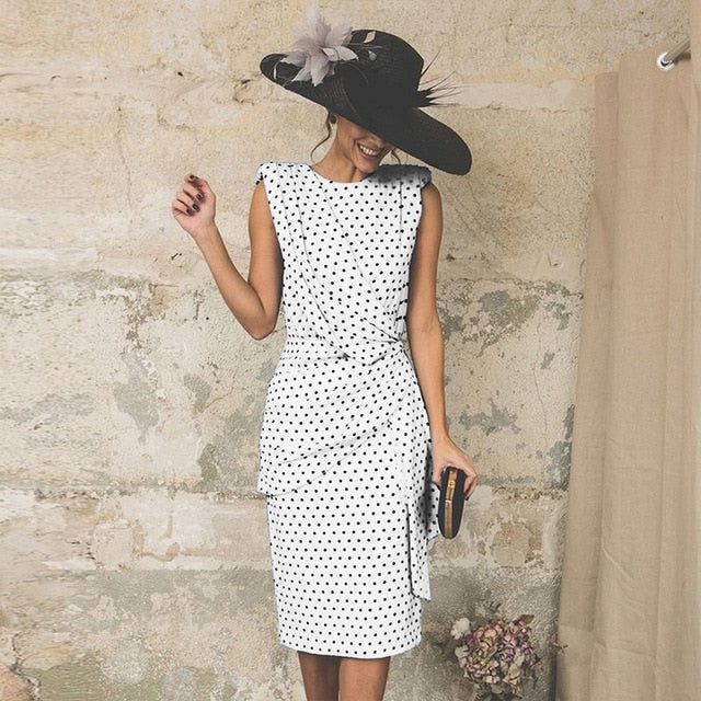 Sleeveless Dot Dress