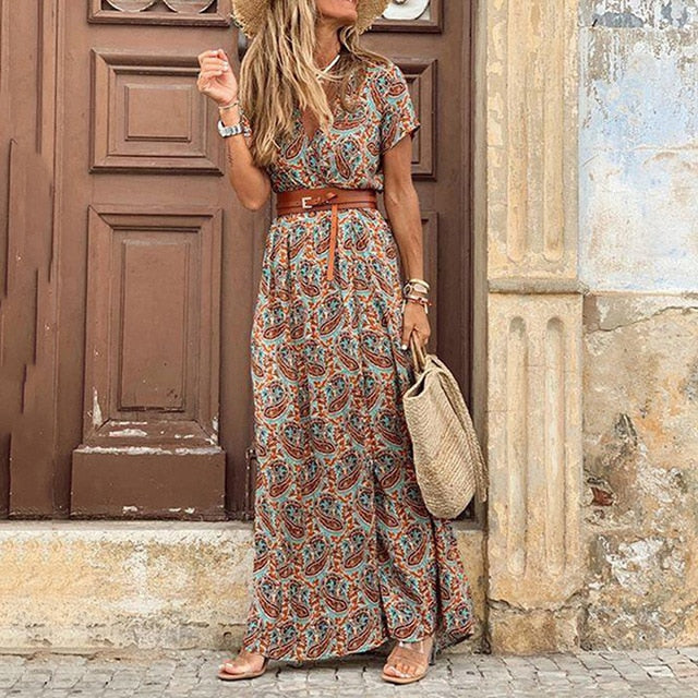 Beach Maxi Dress Floral Print