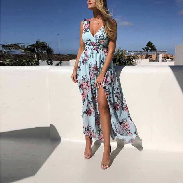 Floral Print Long Dress