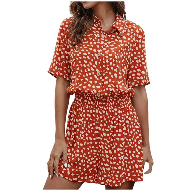 Casual Short Sleeve Dot Shirt